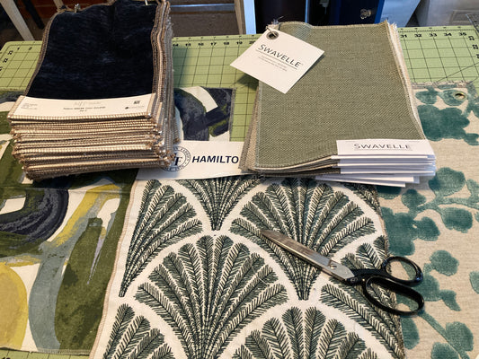 A variety of upholstery samples of different brands