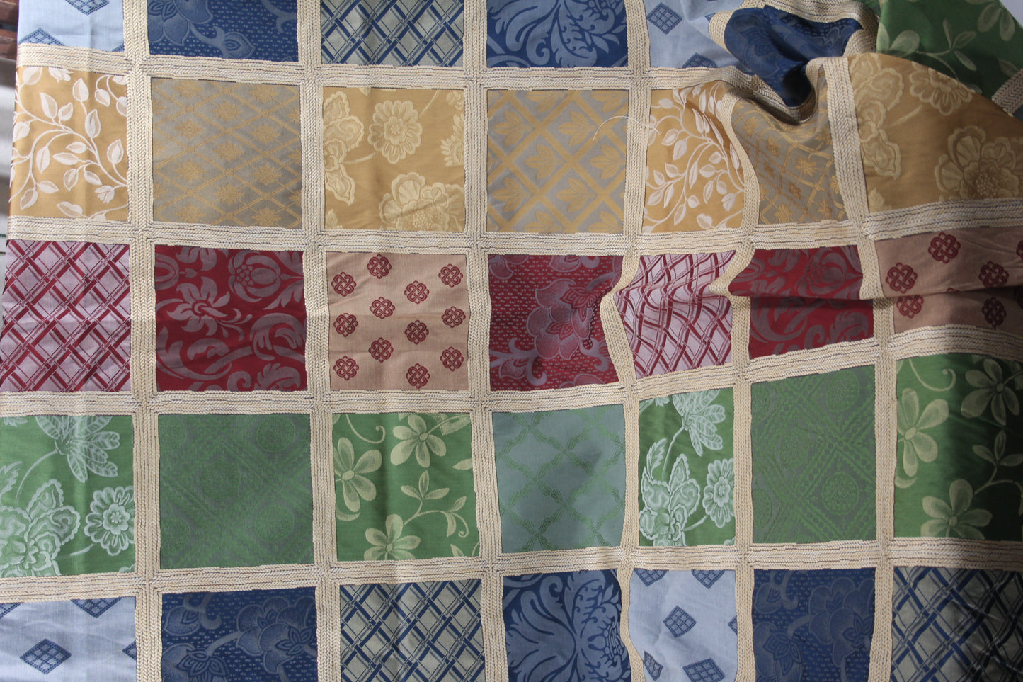 Multi-colored damask 18” pillow cover