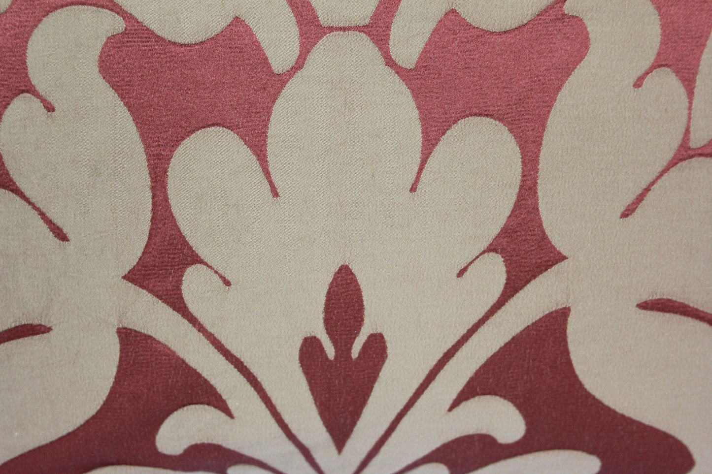 Orange Silk Damask and Red Velvet 20” panel pillow cover