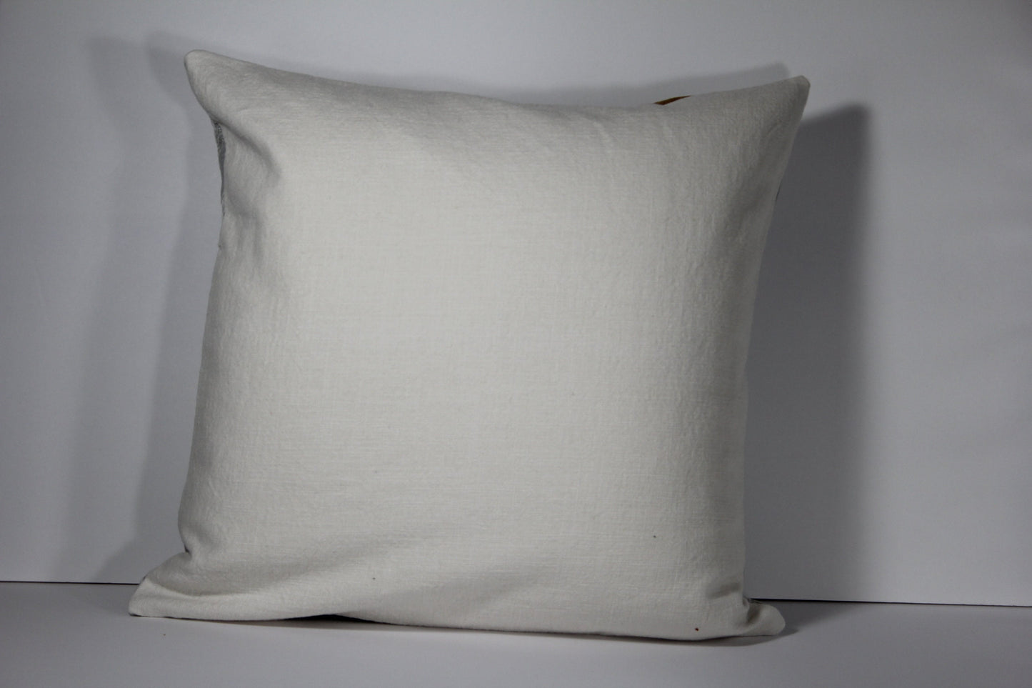 Braemore Tiger Velvet & Embroidered Grey Linen 20” pillow cover