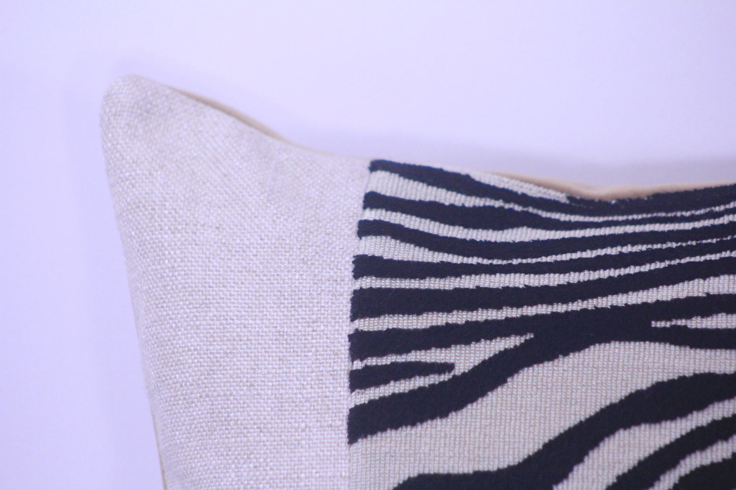 Zebra pattern flocked velvet 20" pillow cover