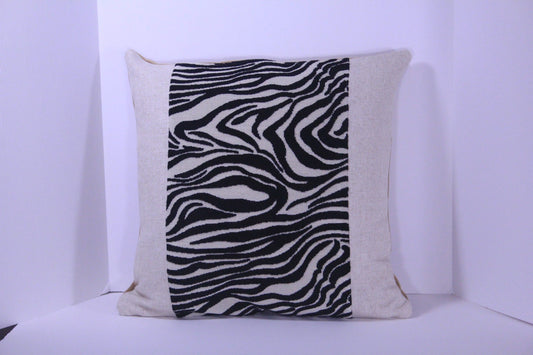 Zebra pattern flocked velvet 20" pillow cover