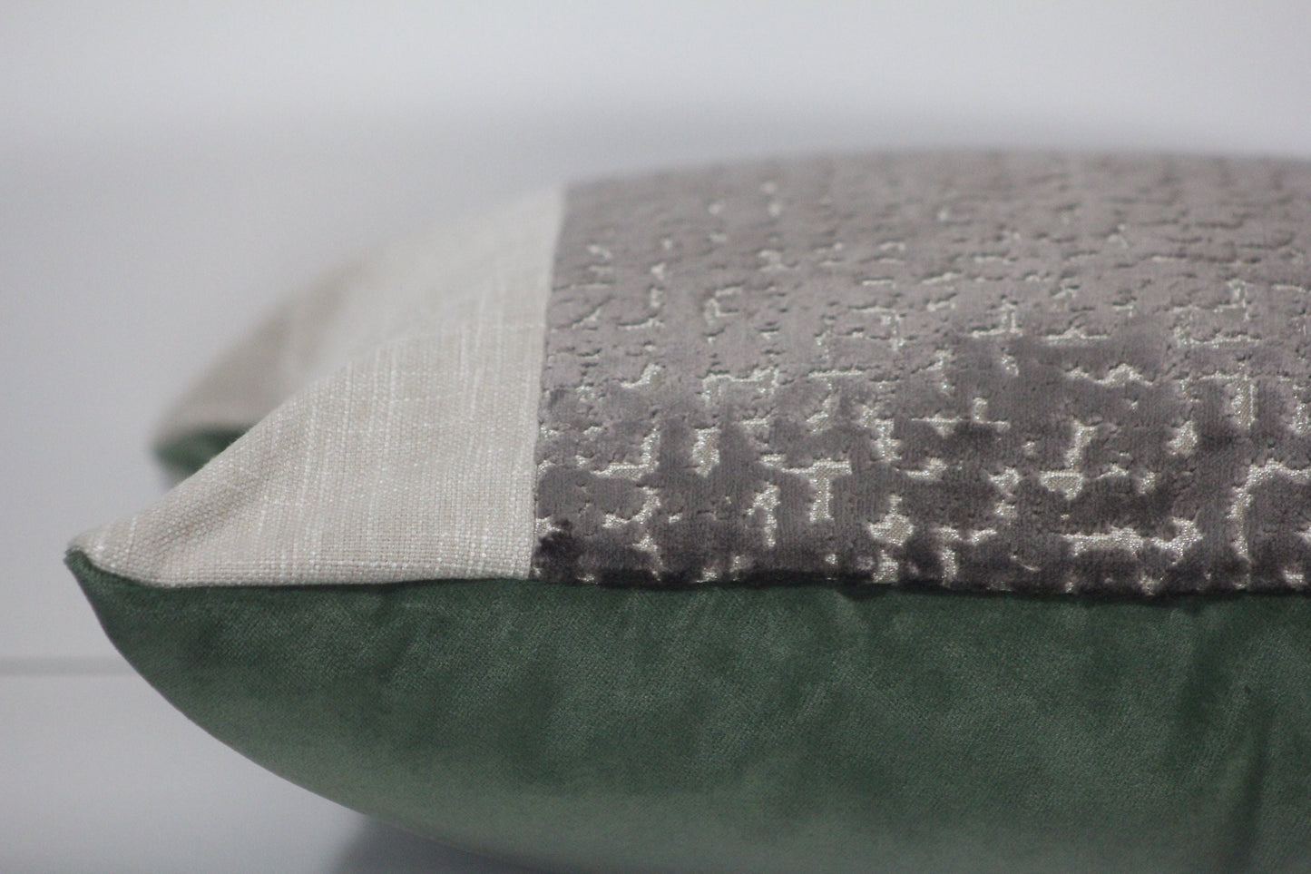 Mushroom brown cut velvet 20” central panel pillow cover