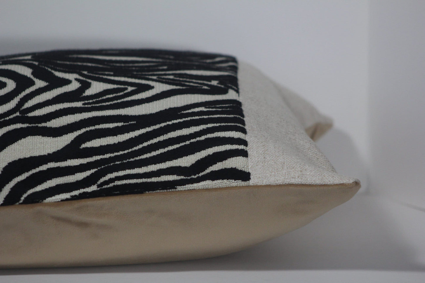 Zebra pattern flocked velvet 20" pillow cover