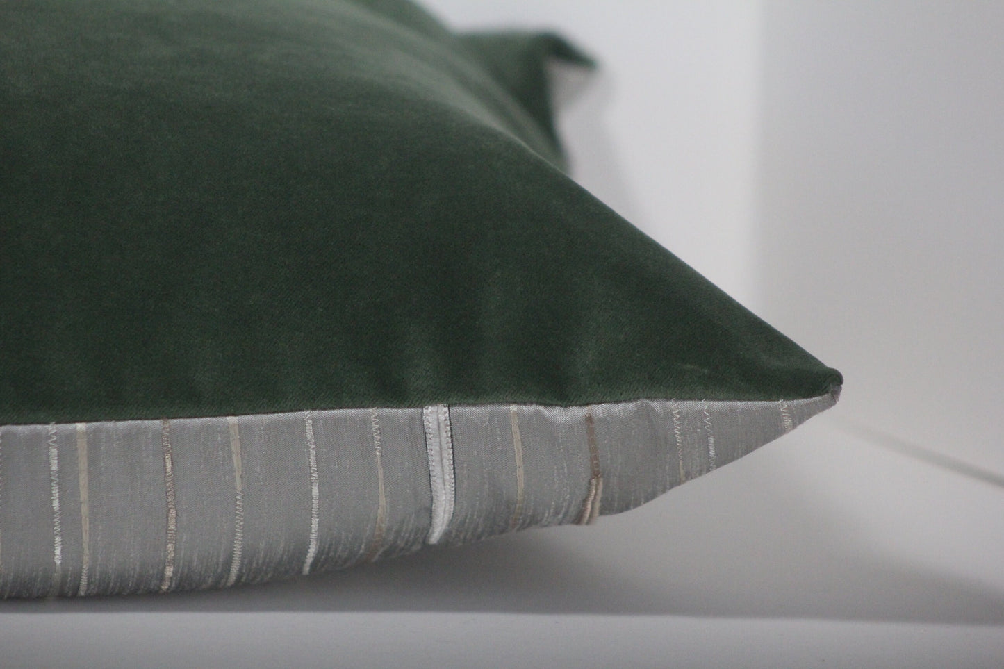 Emerald Green Velvet and Covington Floral 20” pillow cover
