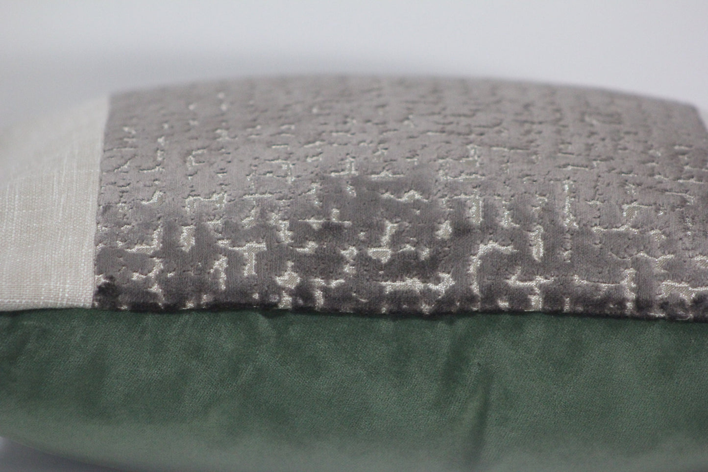Mushroom brown cut velvet 20” central panel pillow cover