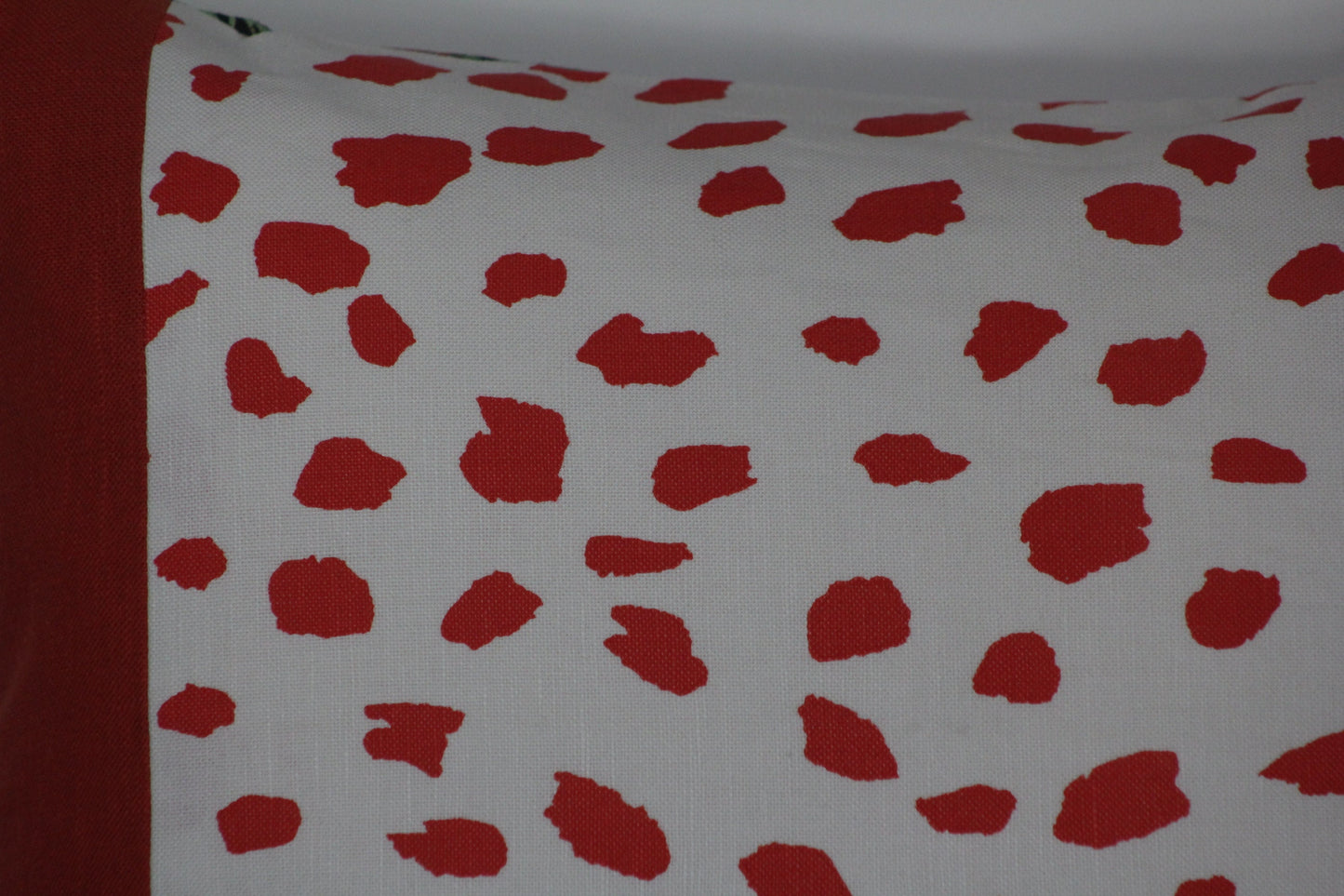 Big Ditty panel & orange linen, backed with Peaceful Perch 20” pillow cover