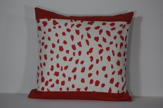 Big Ditty panel & orange linen, backed with Peaceful Perch 20” pillow cover