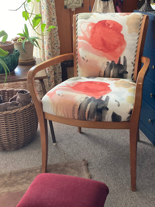 Bernhardt office chair reupholstered in Jill Seale Fresca Palette