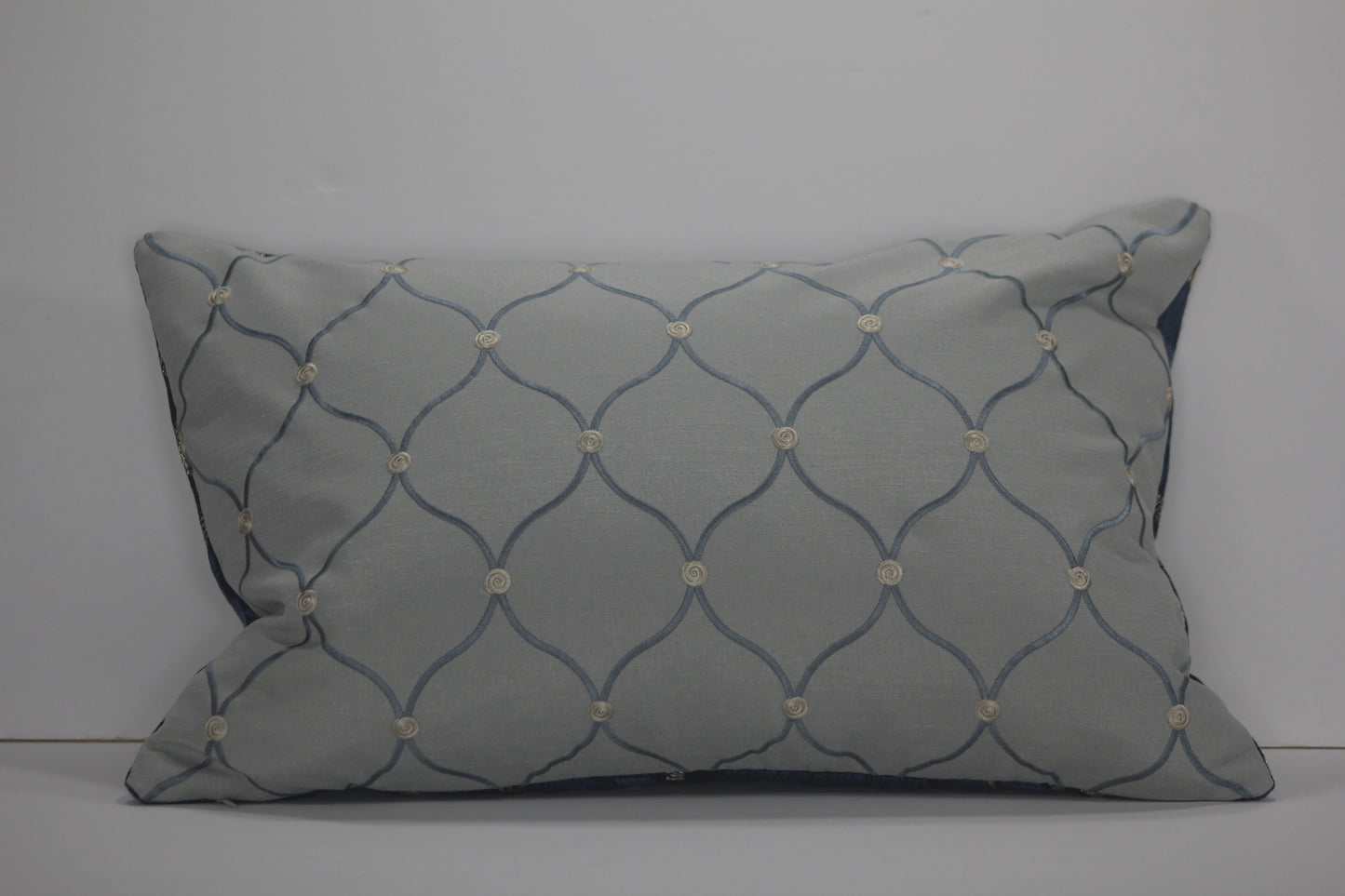 Blue Feathers Lumbar Pillow Cover