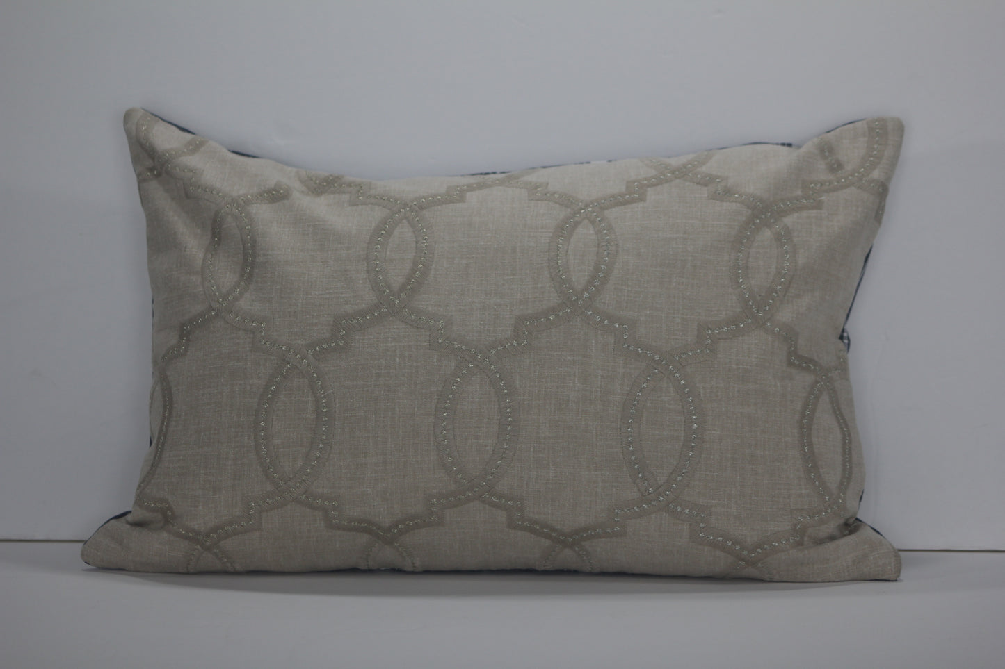 Navy Plaid Lumbar Pillow Cover