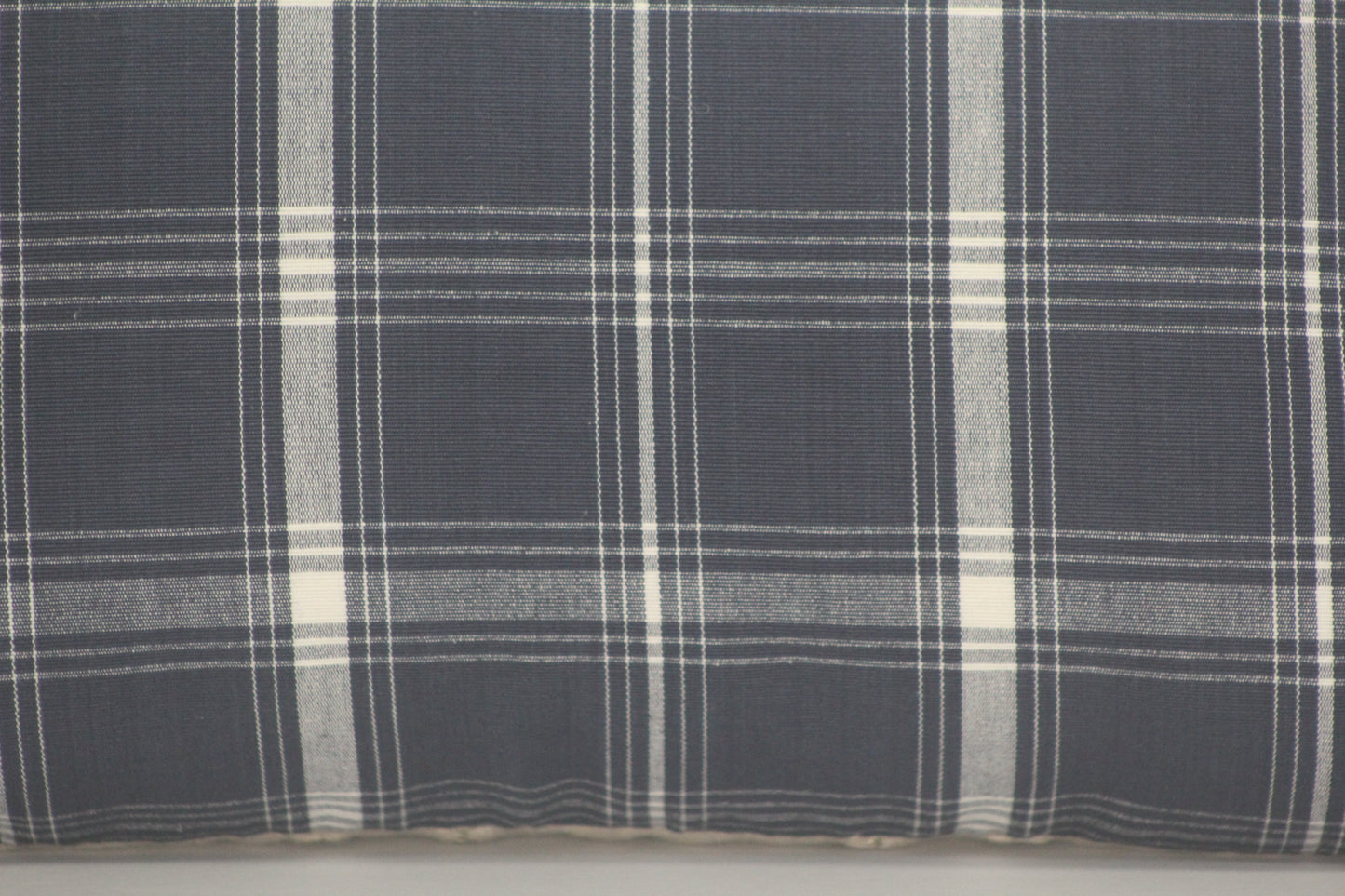 Navy Plaid Lumbar Pillow Cover