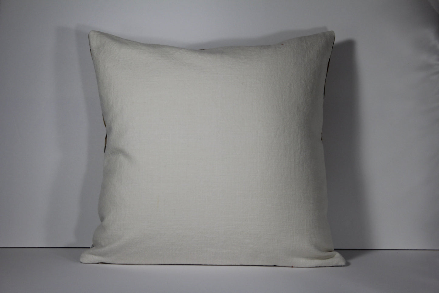Embroidered Grey Linen & Braemore Tiger Velvet 20” pillow cover