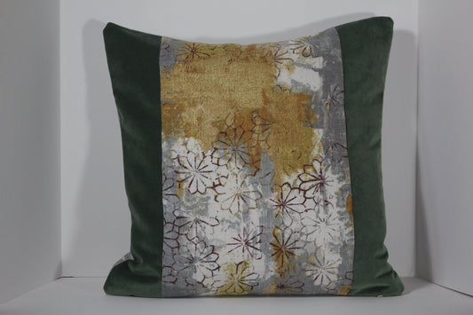 Covington Floral and Emerald Green Velvet 20” pillow cover